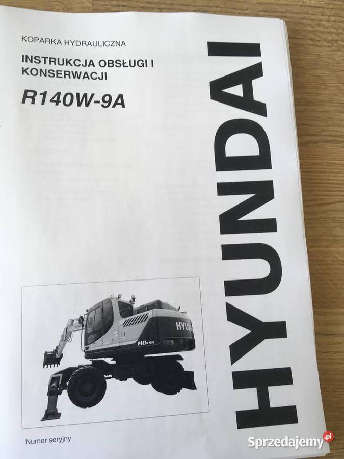 dtr instrukcja obsługi koparka hyundai r140w9a i Pozostałe Szczecin