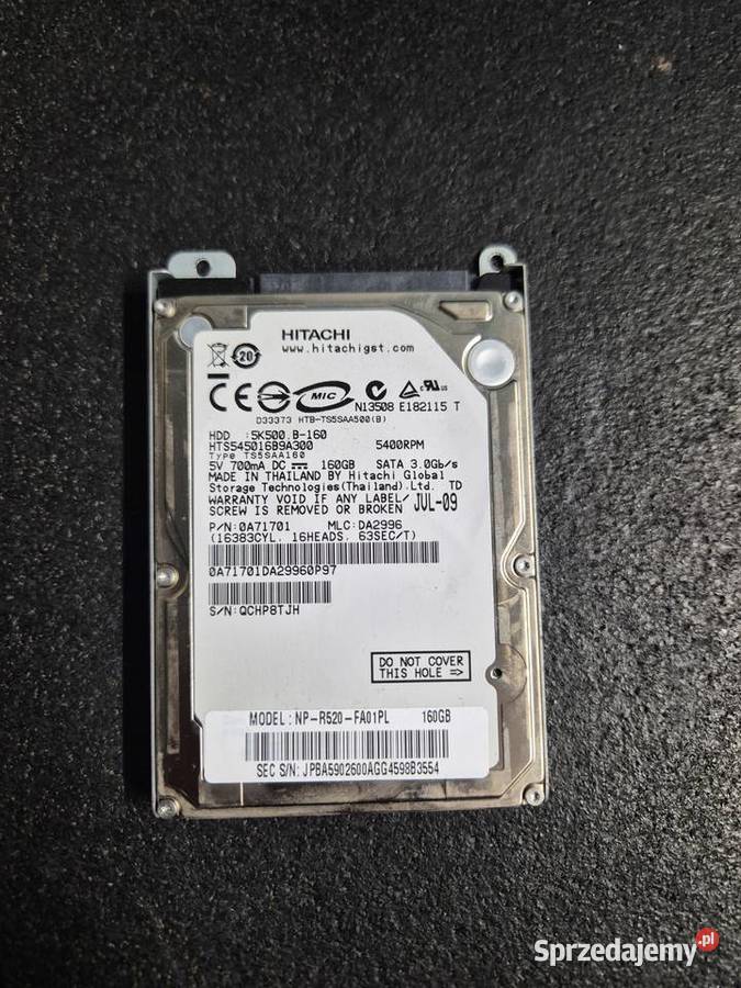 Dysk HDD 160gb Hitachi TS5SAA160 Ruda Śląska