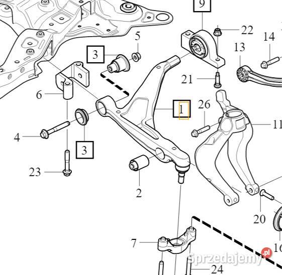 VOLVO V90CC V60CC II wahacz przedni lewy dolny Gadgety motoryzacyjne Bielany Wrocławskie