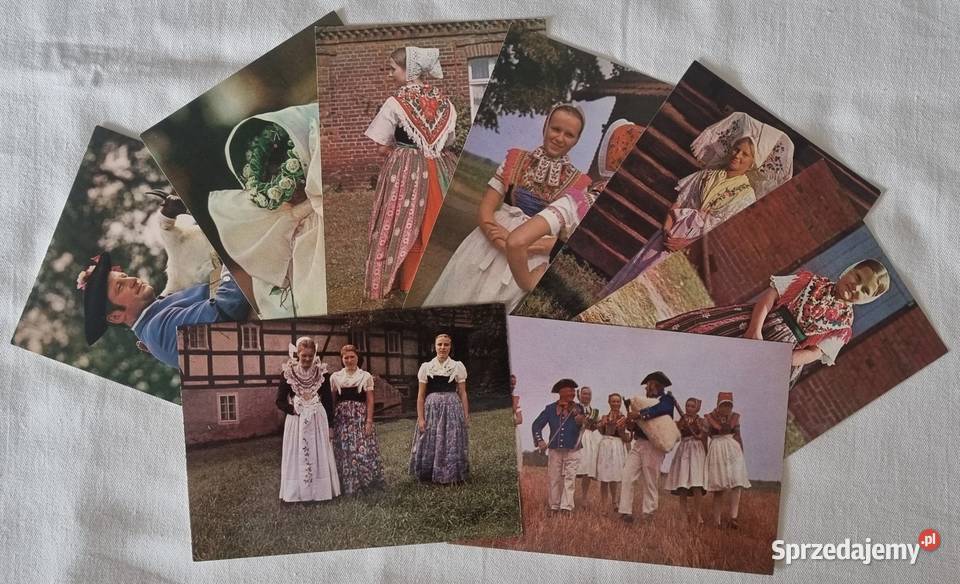 Serbołużycki strój ludowy 8 fotografia S Lange Pocztówki i karty telefoniczne Warszawa