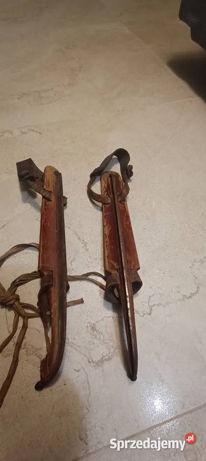 Stare drewniane łyżwy muzealne opolskie Nysa