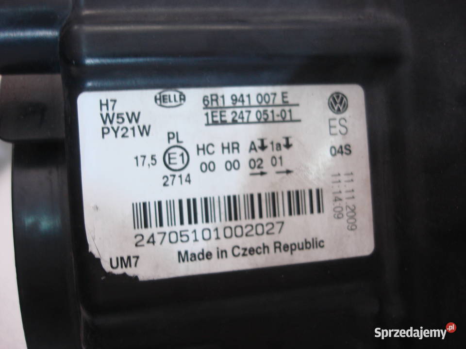 Reflektor lampa przód lewa VW POLO 5 6R1941007E