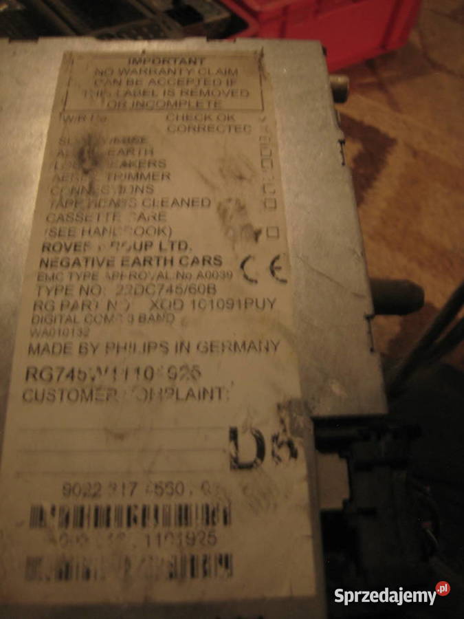 Radio Oryginalne Rover 75 kaseta MG ZT 8 Fabryczne Kraków