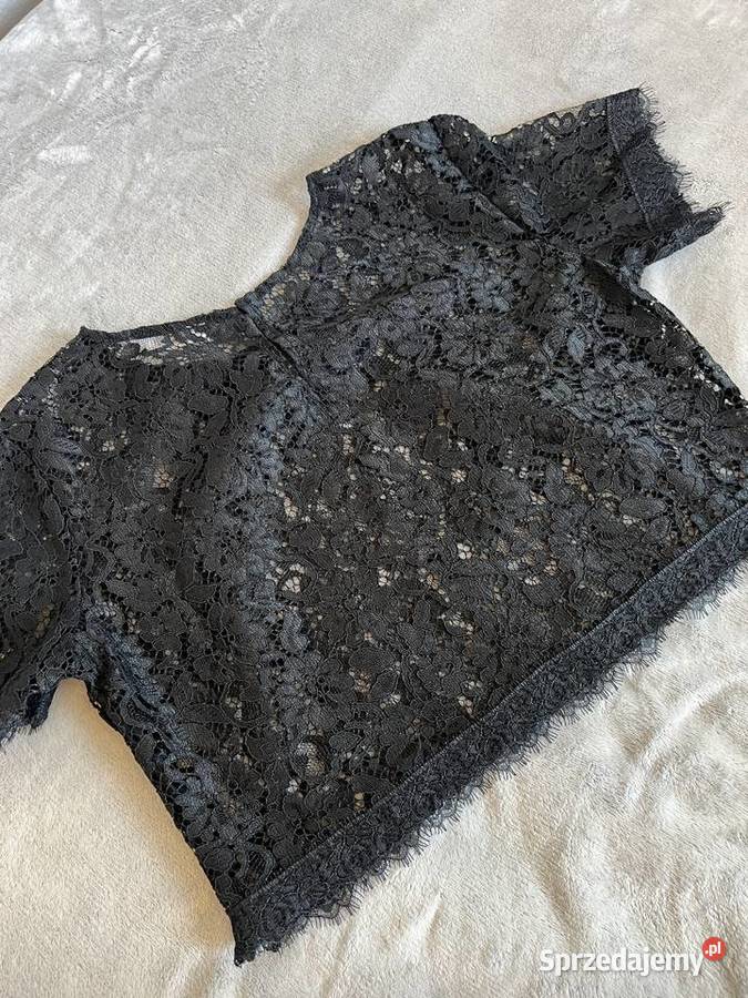 Koszulka crop top koronkowy czarny Jasło sprzedam
