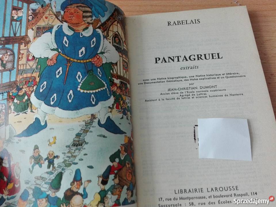 Pantagruel extraits Rabelais avec une notice pomorskie Gdańsk