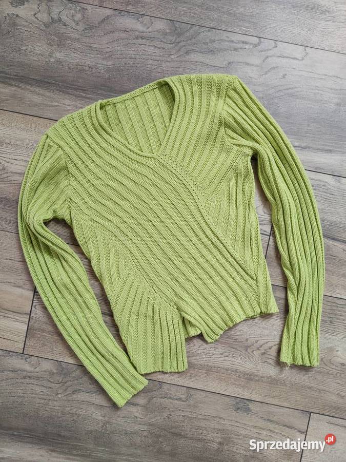 Zielony seledynowy sweter 36 38 Vintage podkarpackie Jasło