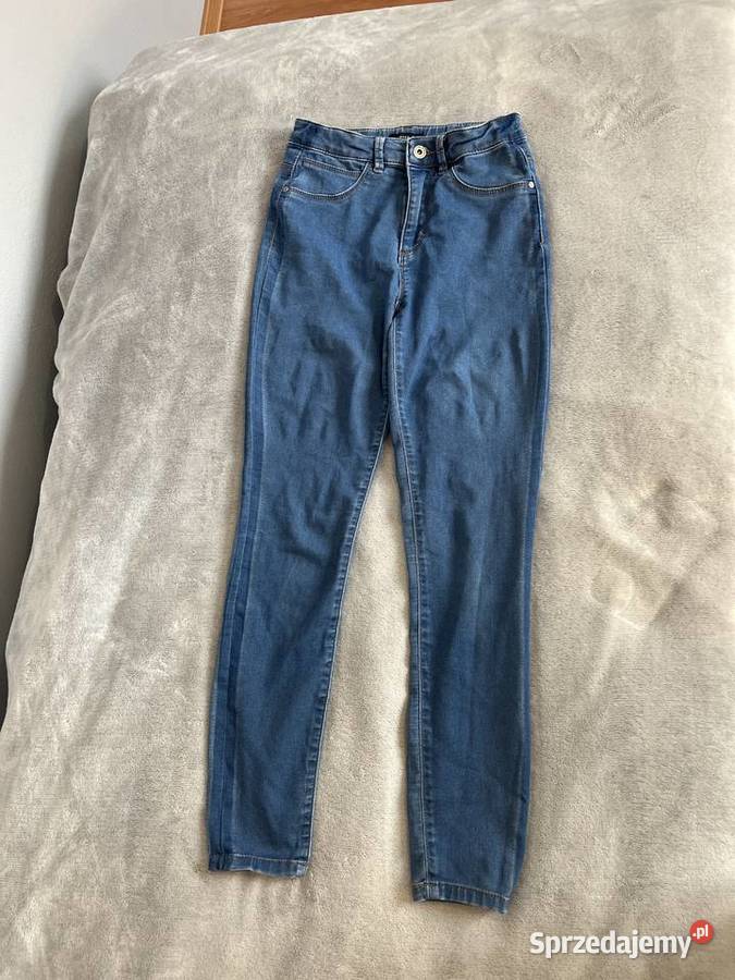 Jeansy skinny spodnie jeansowe rurki granatowe Jasło