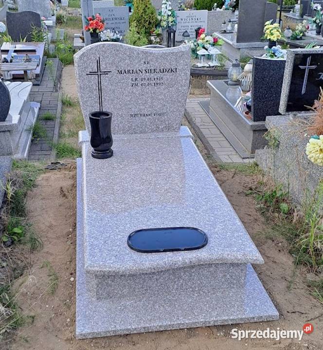 Nagrobki granitowe sprzedaż montaż dodatki łódzkie Sieradz