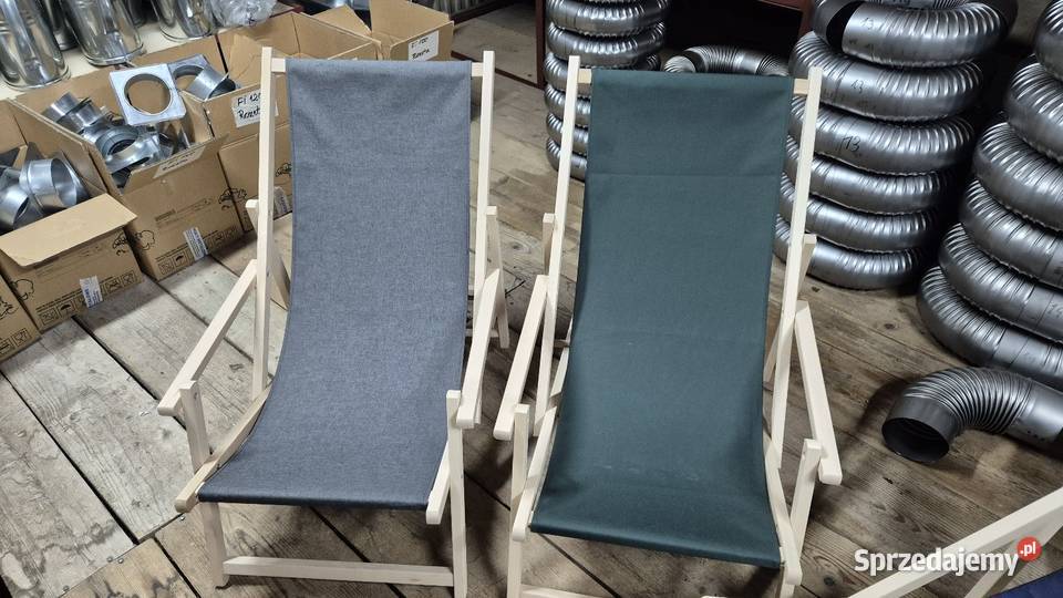Leżak klasyczny POLSKI Leżak DREWNIANY plażowy Wadowice