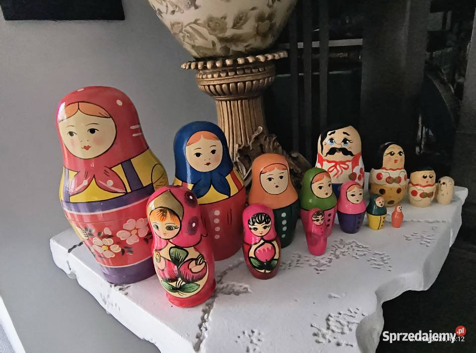 Mega kolekcja drewnianych matrioszek Kozak lalki Ruda Śląska sprzedam