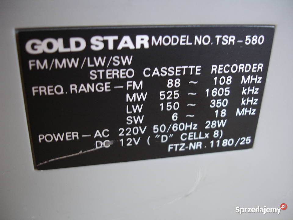 Radiomagnetofon GOLDSTAR TSR580 Elektronika Zielona Góra