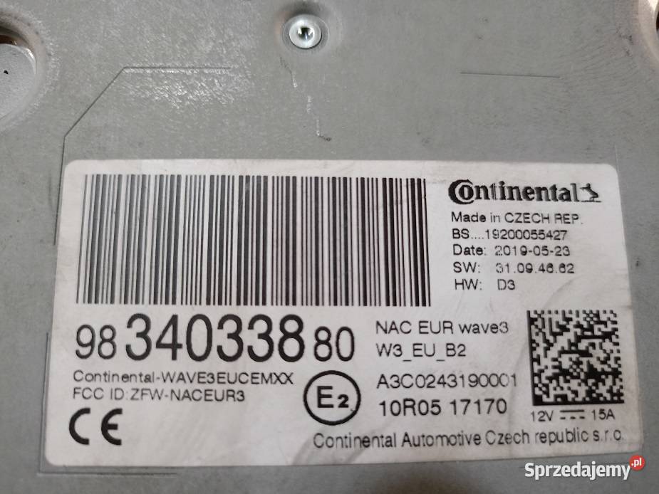 PEUGEOT RADIO NAWIGACJA Z ANTENĄ GPS 9834033880 Słupca
