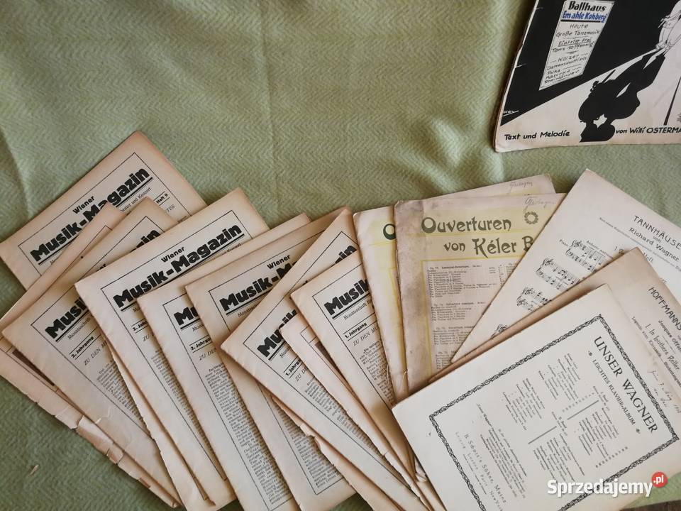 Zestaw zabytkowych nut i gazet muzycznych Bach Szczecin sprzedam