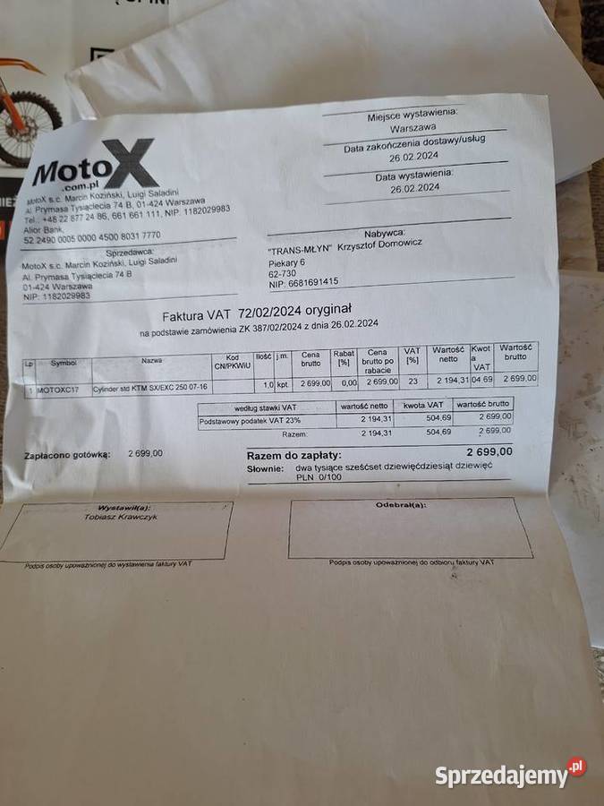 Ktm sx250 dwusuwowy KTM Łódź