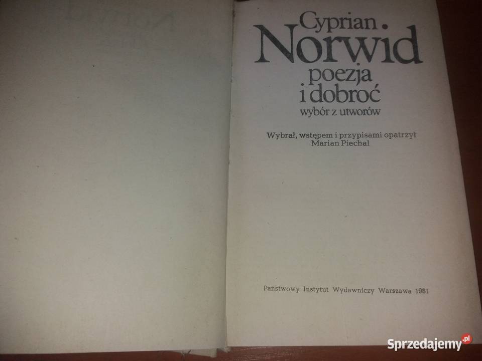 Cyprian Kamil Norwid Poezja i Dobroć wydanie z Gliwice