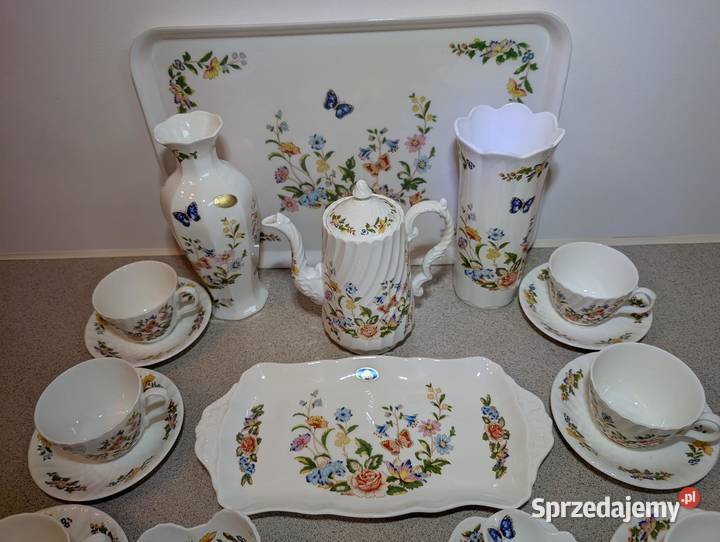 ZESTAW KAWAHERBATA Porcelana Aynsley Garden 21 Piła