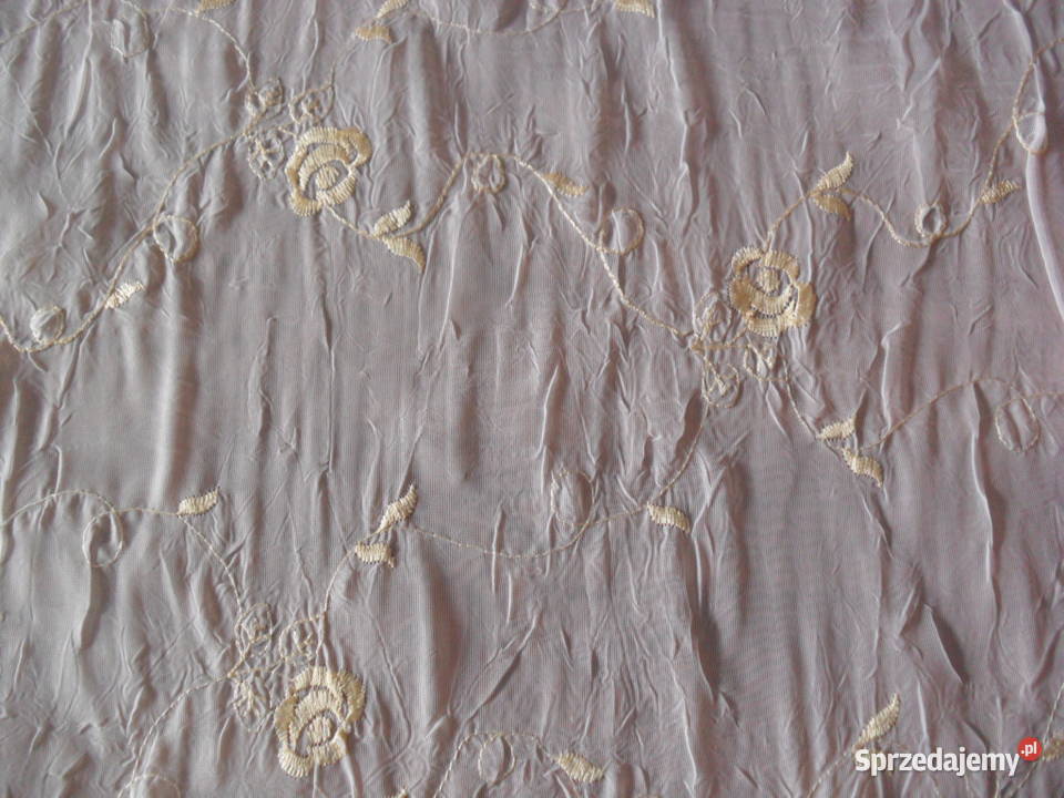 firanka krótka 140 woal haft krem Wrocław