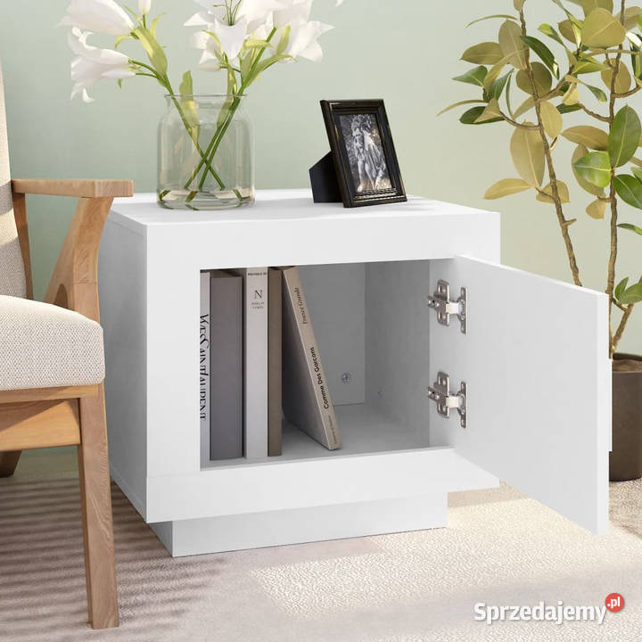 Stolik kawowy biały 51x50x45 materiał