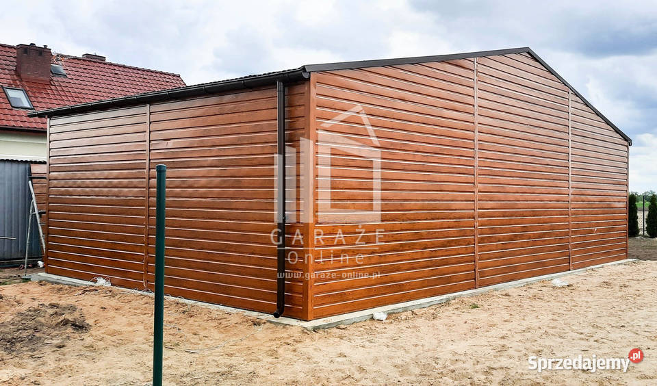 GARAZ BLASZANY 9m x 6m 2x Brama uchylna jasny śląskie Tychy