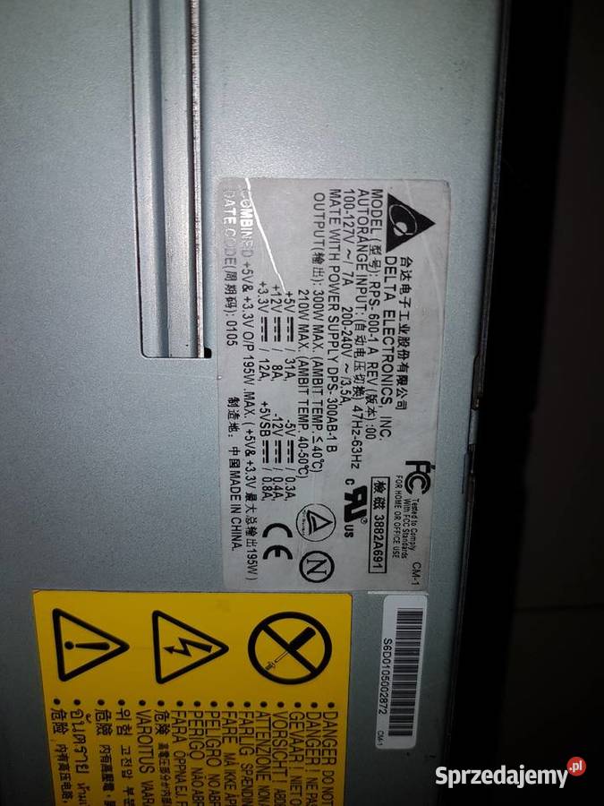 Zasilacz redundantny serwer Delta RPS6001 i 2x Warszawa sprzedam