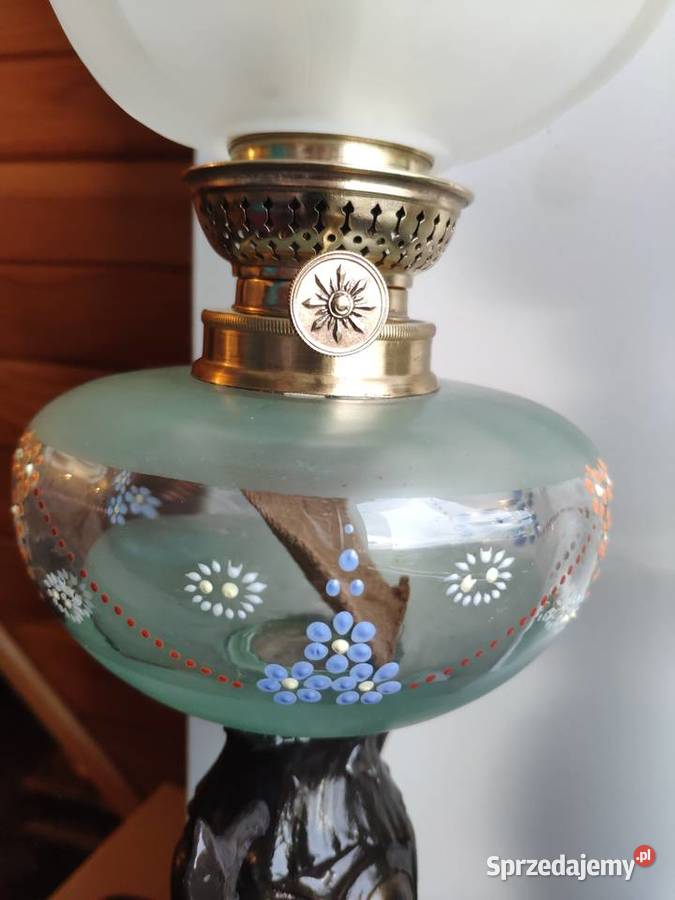 Para identycznych francuskich lamp naftowych XIX małopolskie Kraków
