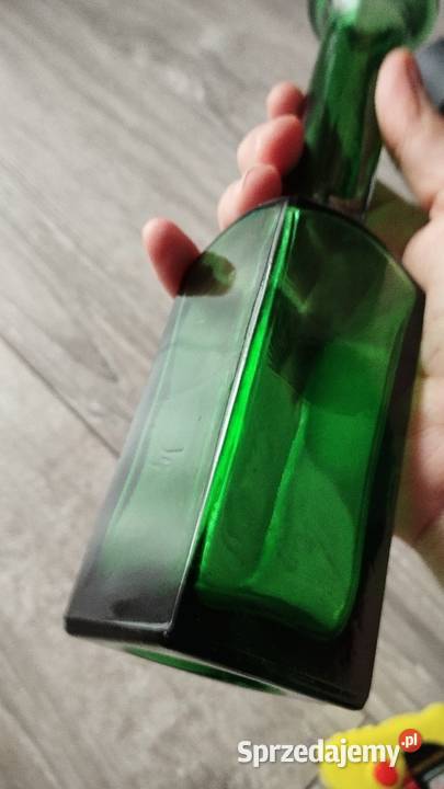 butelka ozdobna z zielonego szkła vintage Pozostałe Poznań