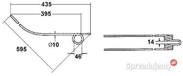 Palec zgrabiarki oryginał Taarup KT6714010094