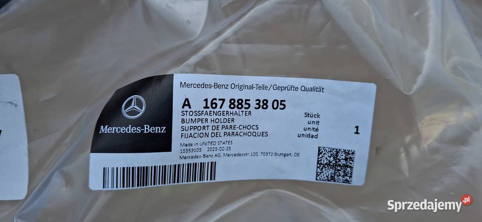 MERCEDES GLE W167 X167 ŚLIZG WSPORNIK ZDERZAKA Zderzaki Bieleń sprzedam
