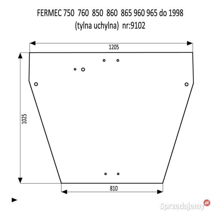 SZYBA TYLNA FERMEC 750 760 850 860 960 do 1998 Kielce