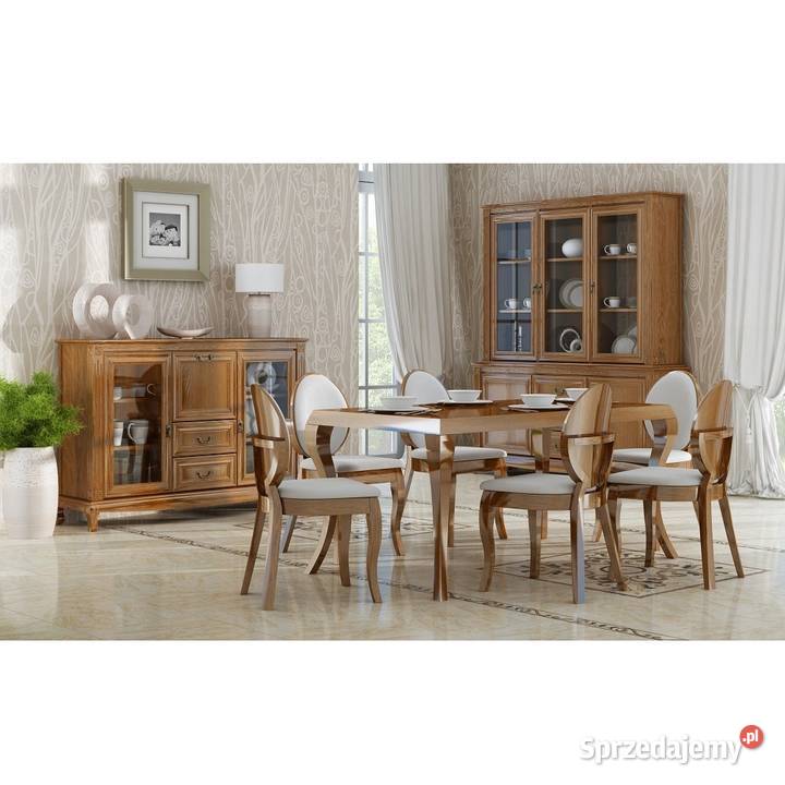 Witryna Kashmir ludwik fornir dębowy lite drewno 60cm