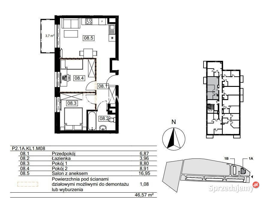Mieszkanie 3935m2 2 pok Kraków