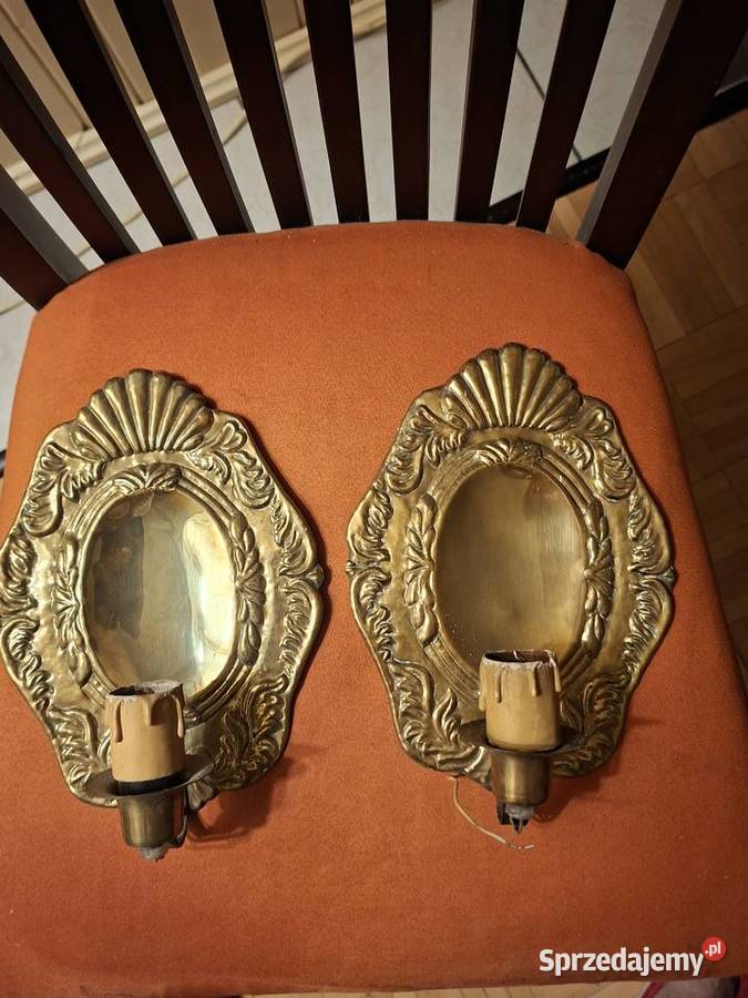 2 świeczniki mosiężne Vintage Łódź