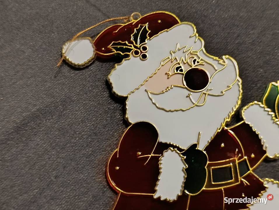 witrażowa ozdoba świąteczna przedstawiająca