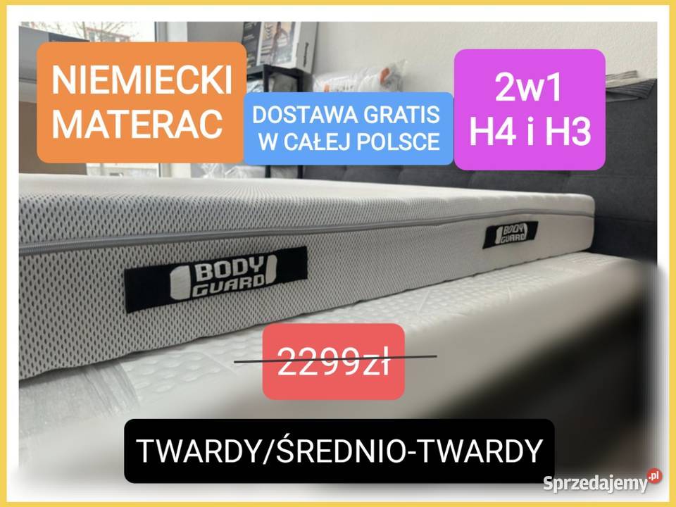 Niemiecki 180x200 Materac BodyGuard Bett1 H4 i mazowieckie Warszawa