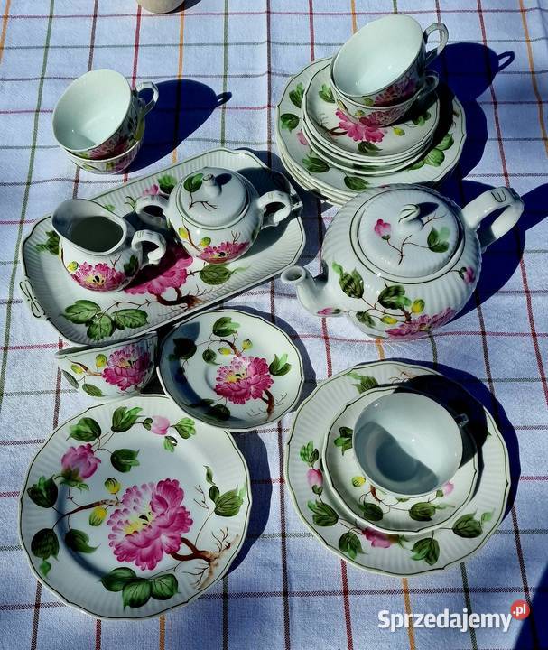 Porcelanowy serwis do herbaty August Wernecke Zastawa stołowa lubelskie Sadurki sprzedam