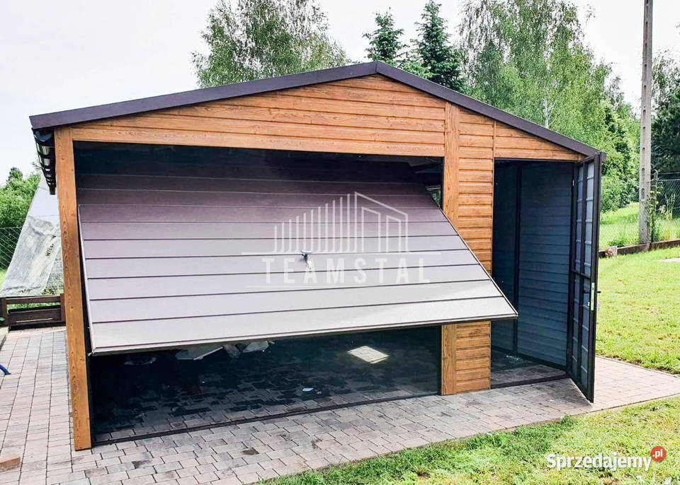 GARAŻ BLASZANY 45m x 6m dwuspad blachodachówka Pabianice