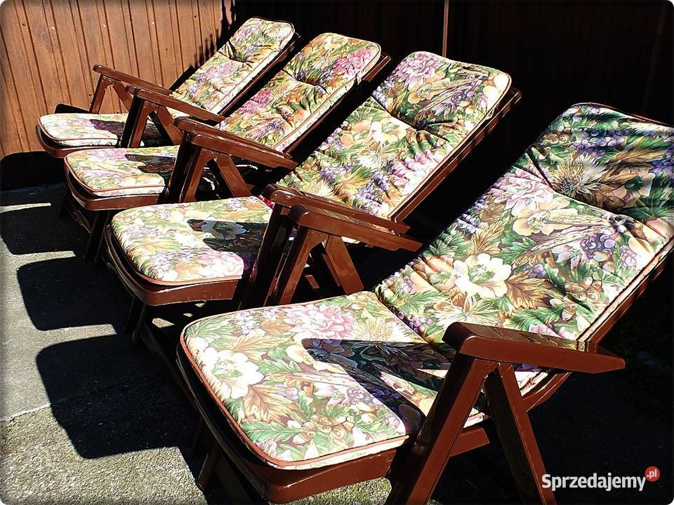 Komplet Krzesło Leżak ogrodowy składany Poduszki tworzywo sztuczne Ogród Żary