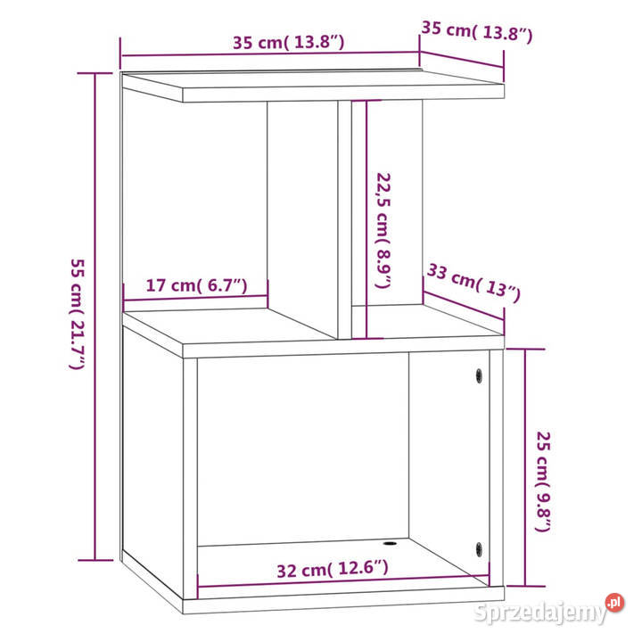 Szafka nocna przydymiony dąb 35x35x55 WM815183 Warszawa sprzedam