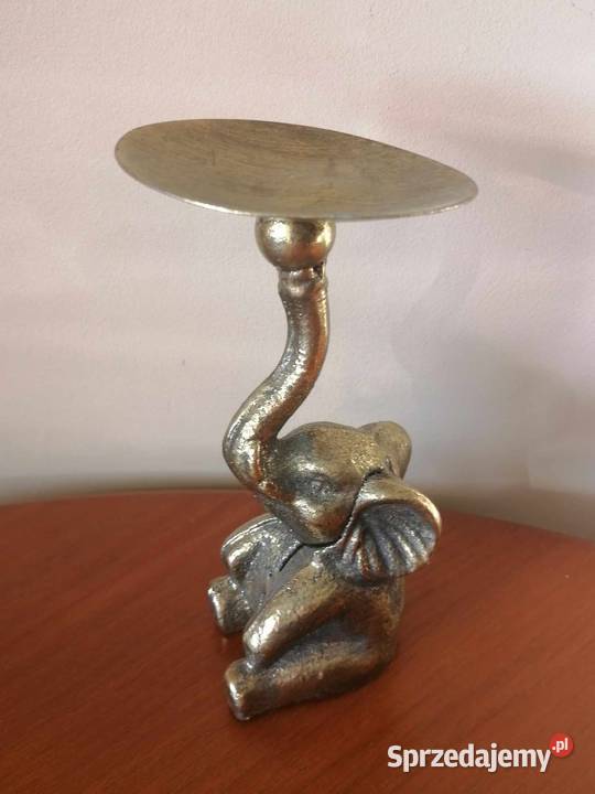 Słoń Szczęścia Figura Świecznik Vintage Retro Wałbrzych