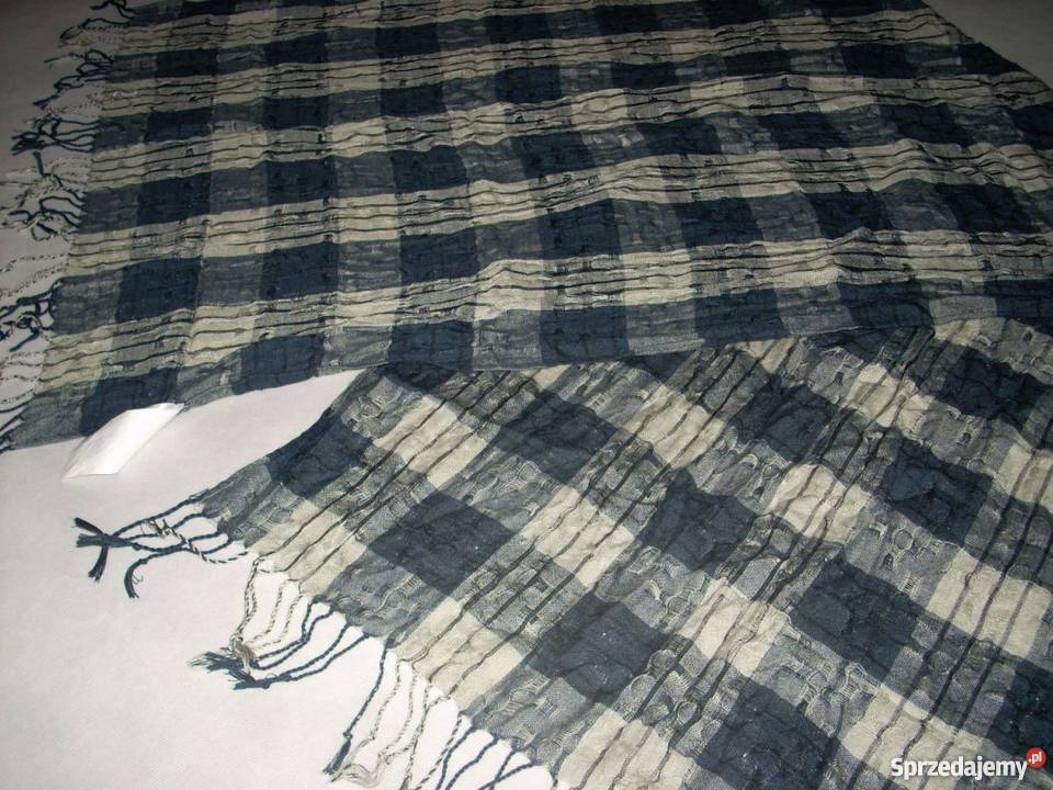 Yorker Szal Modny Granat Szary NOWY XL sprzedam