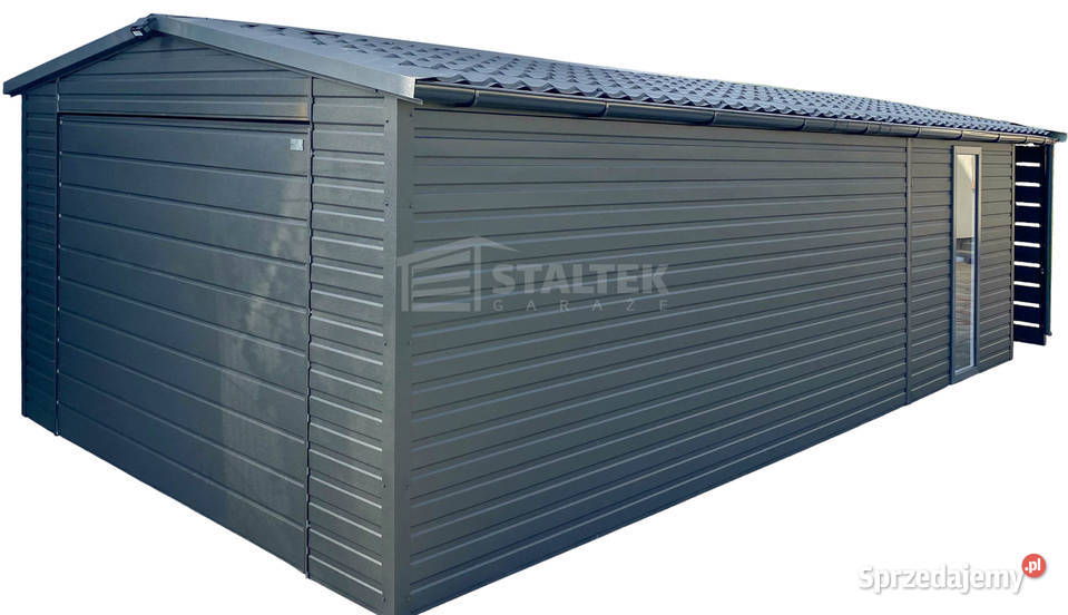 Garaż blaszany 4x6m wiata 1m brama drzwi okno
