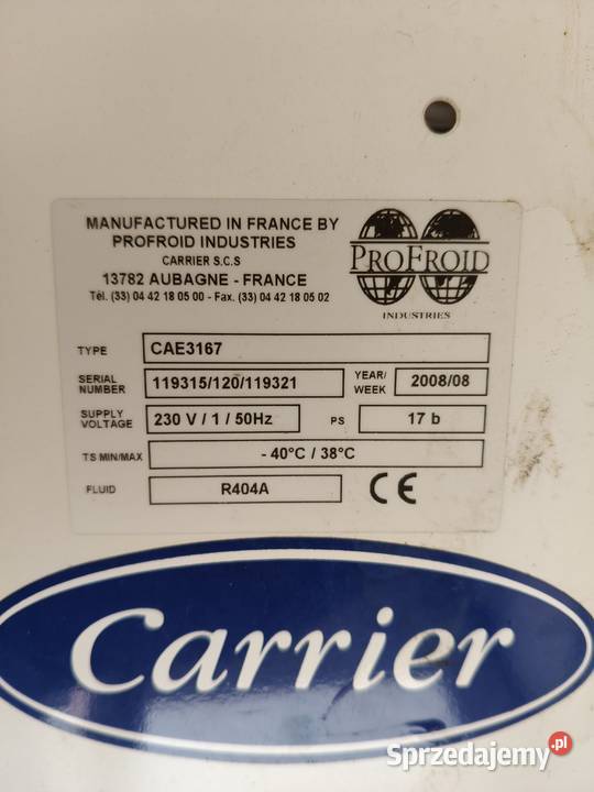 Agregat chlodniczy CARRIER CAE3167 Kraczkowa
