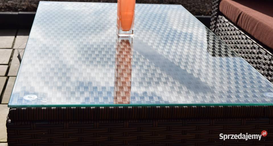 Zestaw kawowy technorattan brąz sofa 2osobx2 Bosutów