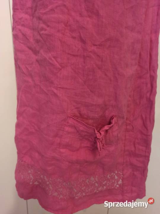 różowa lniana sukienka różowy sprzedam