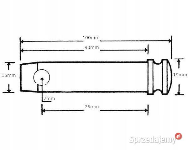 Sworzeń bolec standardowy 16 x 76 mm Kamionna