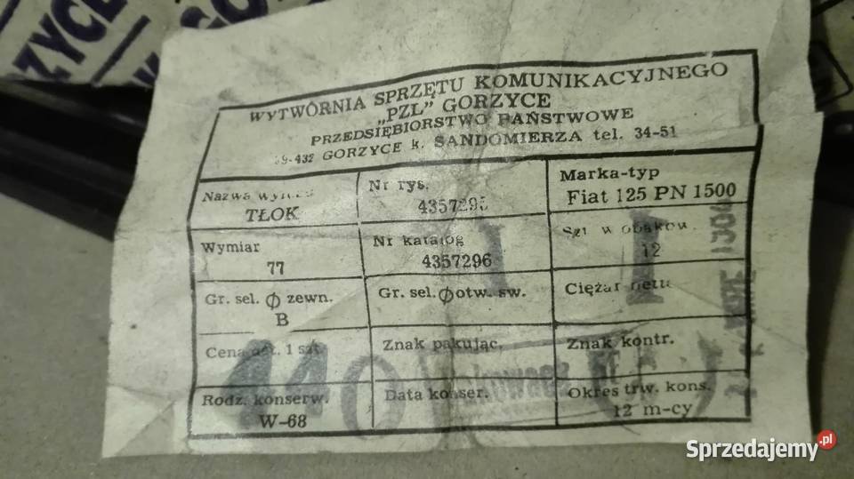 Polonez 1500 fiat tloki korbowodowe silnik Suskowola