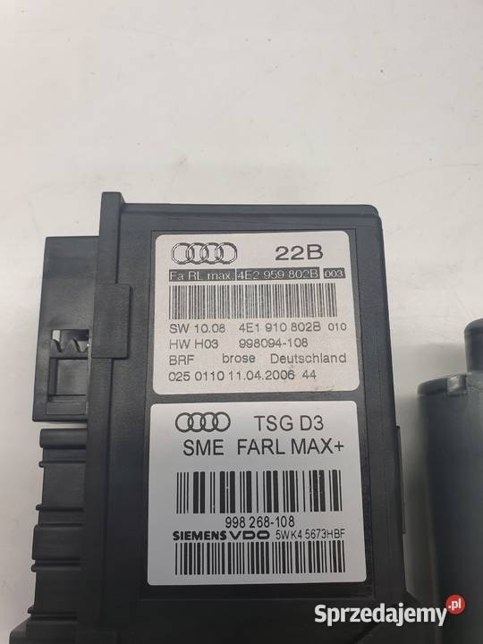 SILNICZEK SZYBY PRAWY PRZÓD AUDI A8 D3