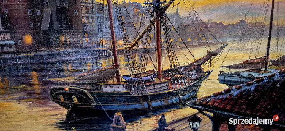 Obraz Mirosław Szeib Nokturn Gdański 2009 Malarstwo Częstochowa