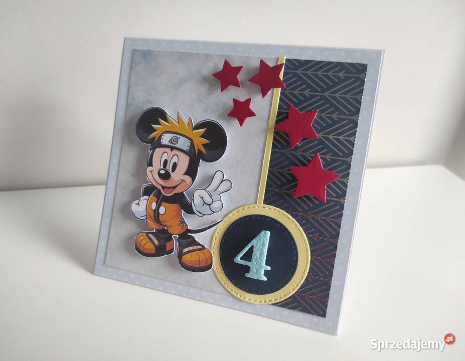 Kartka urodzinowa ręcznie robiona Myszka Miki Łódź