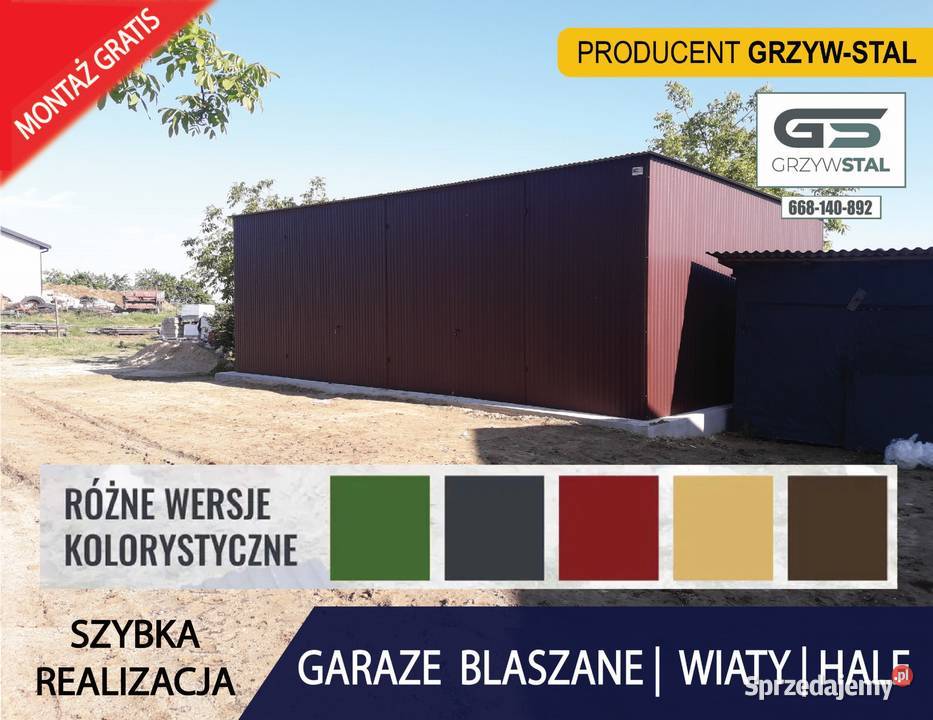 Garaż blaszany 9x5 Hala Garaże Blaszane Wiata samodzielny Zamość